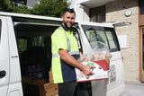 A box of donated food is delivered to Auckland City Mission